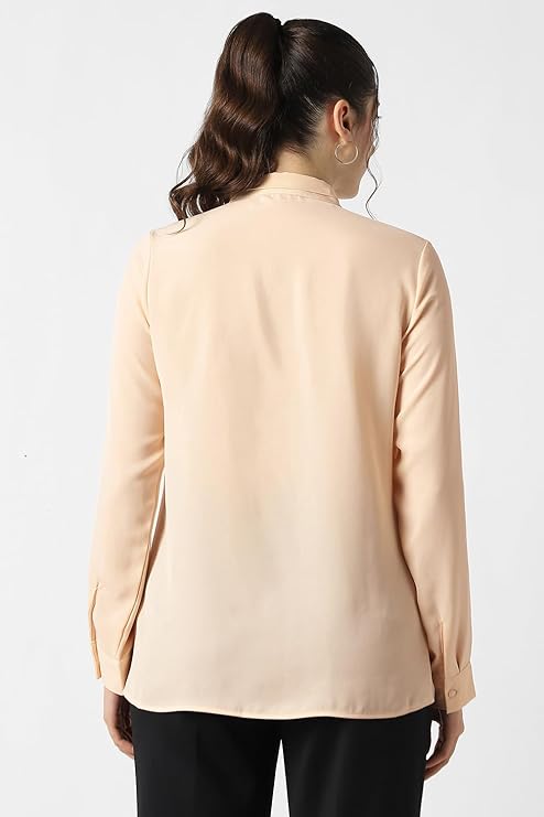 Van Heusen Women's Polyester Regular Fit Full Sleeve Tie Neck Formal Top - Image 2