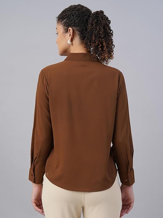 Women's Regular Fit Cotton Blend Shirts with Wingtip Collar - Image 4