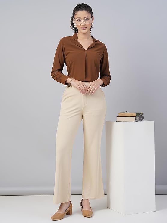 Women's Regular Fit Cotton Blend Shirts with Wingtip Collar - Image 2