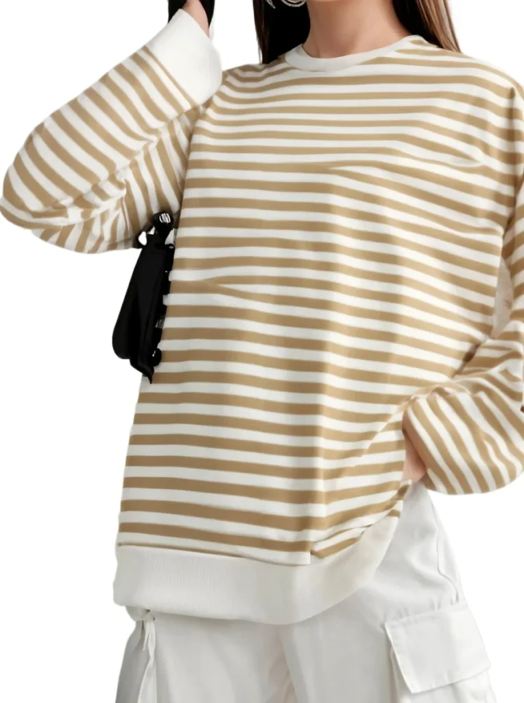 VIMAL JONNEY Women Striped T-Shirt || T-Shirt for Women || Full Sleeve T Shirt || T-Shirt-VIMAL640527